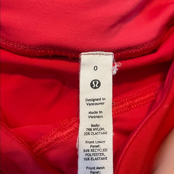 Lululemon sz 0 asymmetrical layered high rise tennis skirt in red pink layers - Picture 4 of 6
